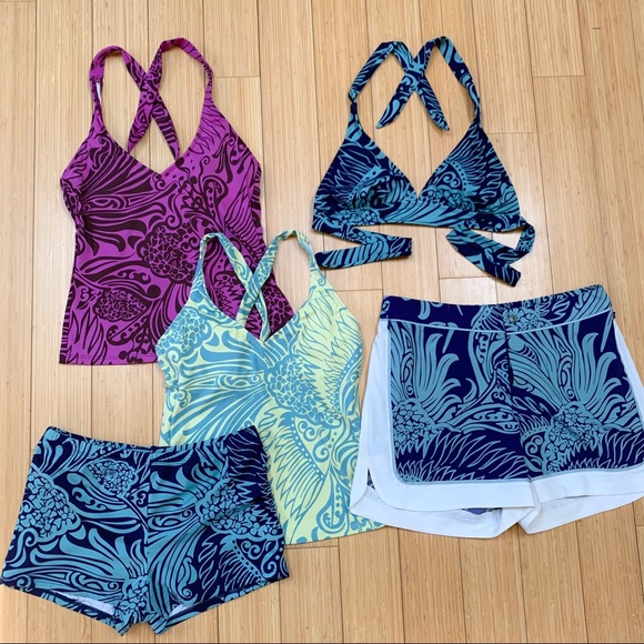 Athleta Other - ATHLETA 5pc tankini bikini shorts set, S.